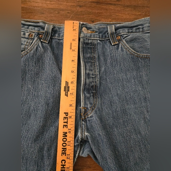 Vintage Levis 501 Jeans Mens Size 36x29 Button Fly Denim Blue Straight Leg - Picture 9 of 10